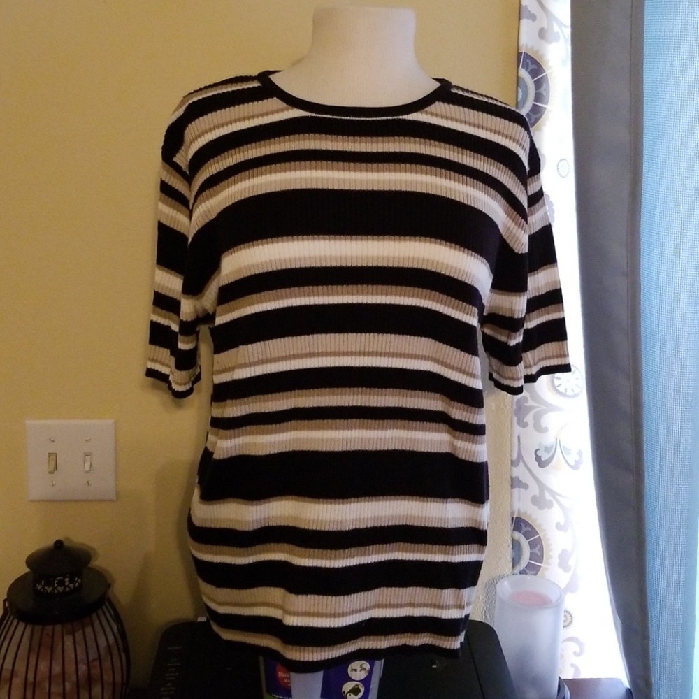 XL short sleeve ribbed top Croft & Barrow